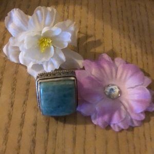 Amazonite gem set in Sterling silver